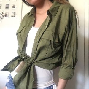 Olive Green Button Up
